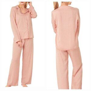 Indigo Sky Astara Luxe Piped Pajamas in Moon Pink Size L